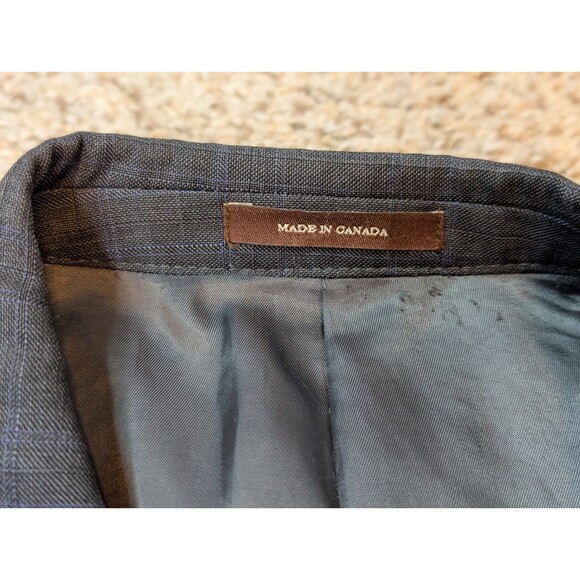 Peter Millar Wool Sport Coat Blazer Mens 40 Short Gray Plaid Suit Jacket - Picture 10 of 16